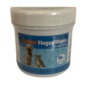 Avont Dental Finger Wipes For Dogs‎ & Cats 50 Pcs Size M Unscented Alcohol-Free